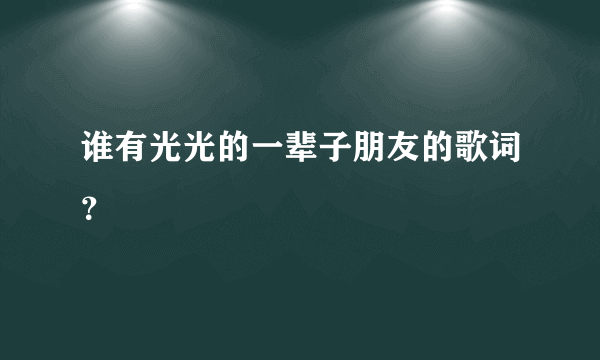 谁有光光的一辈子朋友的歌词？