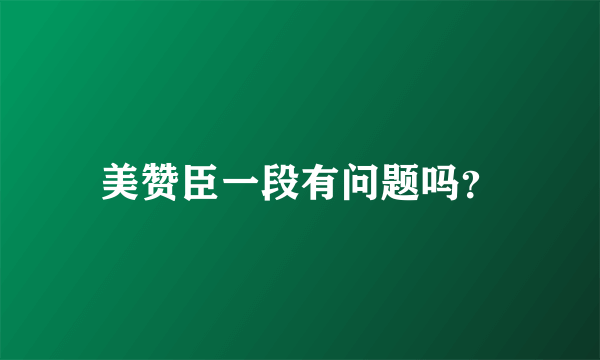 美赞臣一段有问题吗？