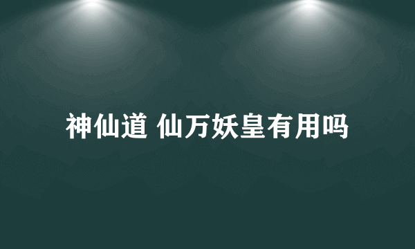 神仙道 仙万妖皇有用吗