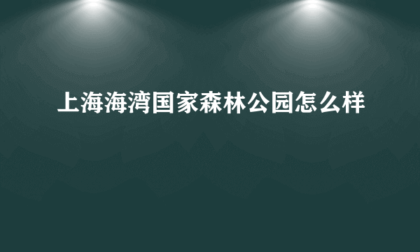 上海海湾国家森林公园怎么样