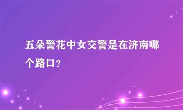 五朵警花中女交警是在济南哪个路口？