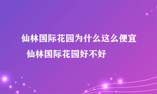 仙林国际花园为什么这么便宜  仙林国际花园好不好