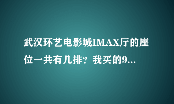 武汉环艺电影城IMAX厅的座位一共有几排？我买的9排和11排会不会太靠前了？