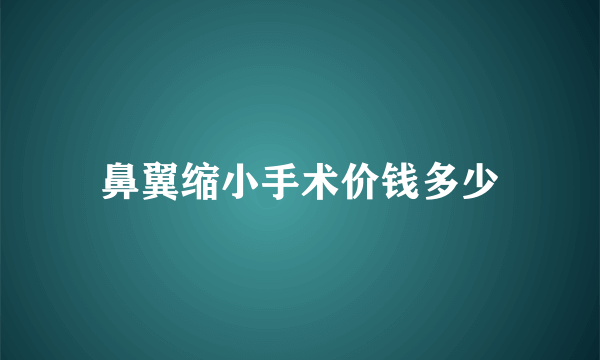 鼻翼缩小手术价钱多少