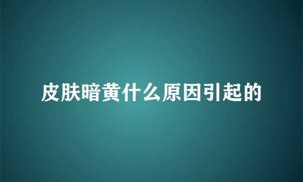 皮肤暗黄什么原因引起的