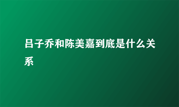 吕子乔和陈美嘉到底是什么关系