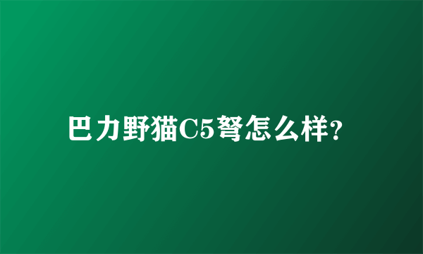 巴力野猫C5弩怎么样？