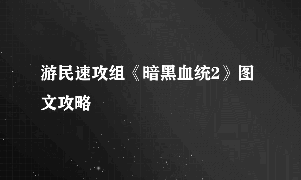 游民速攻组《暗黑血统2》图文攻略