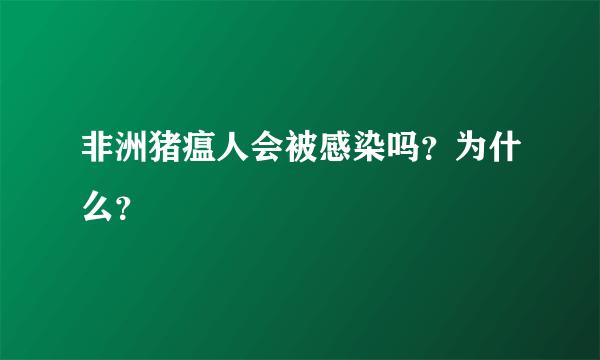 非洲猪瘟人会被感染吗？为什么？