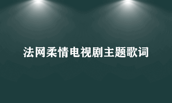 法网柔情电视剧主题歌词