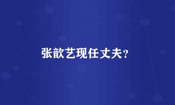 张歆艺现任丈夫？