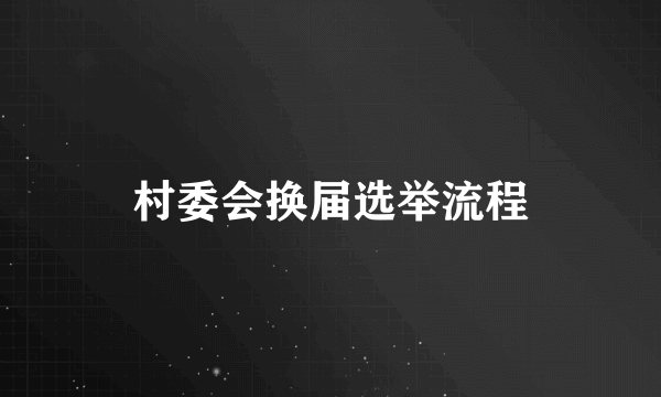 村委会换届选举流程