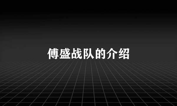 傅盛战队的介绍