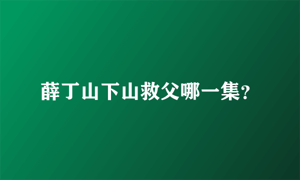 薛丁山下山救父哪一集？