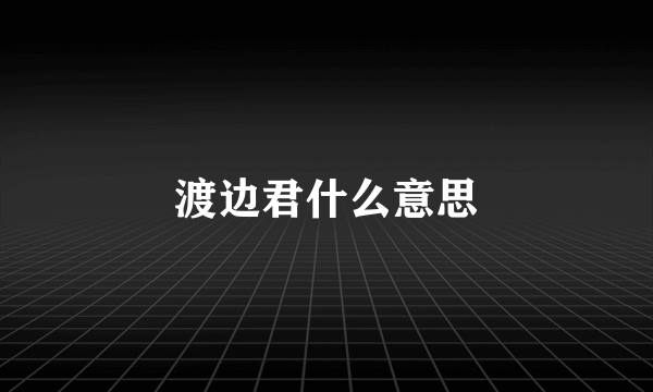 渡边君什么意思