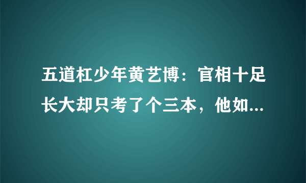 五道杠少年黄艺博：官相十足长大却只考了个三本，他如今怎么样了