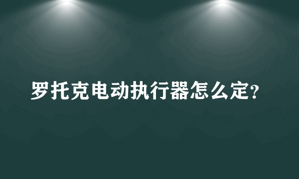 罗托克电动执行器怎么定？