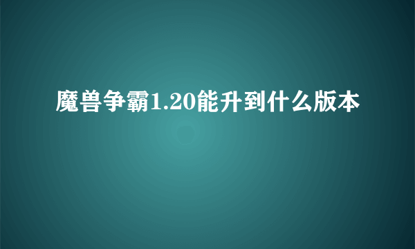 魔兽争霸1.20能升到什么版本