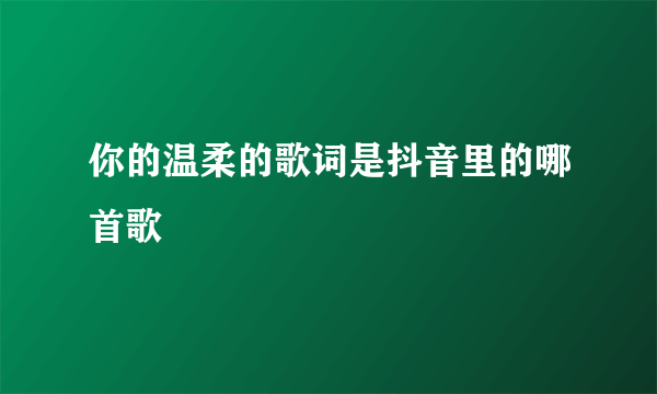 你的温柔的歌词是抖音里的哪首歌