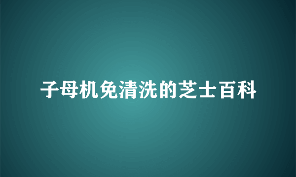 子母机免清洗的芝士百科