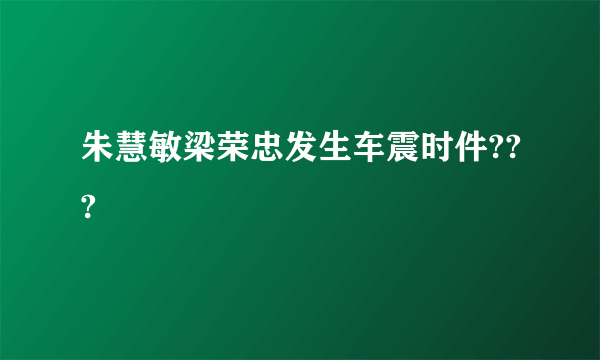 朱慧敏梁荣忠发生车震时件???