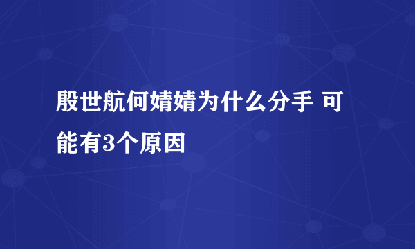 殷世航何婧婧为什么分手 可能有3个原因