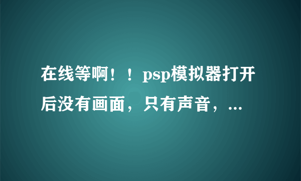 在线等啊！！psp模拟器打开后没有画面，只有声音，但是按键没问题。