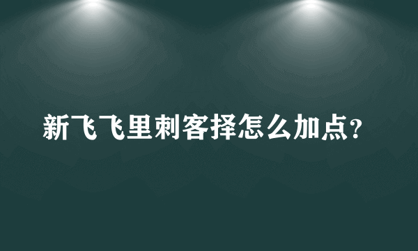 新飞飞里刺客择怎么加点？