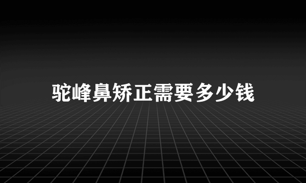 驼峰鼻矫正需要多少钱