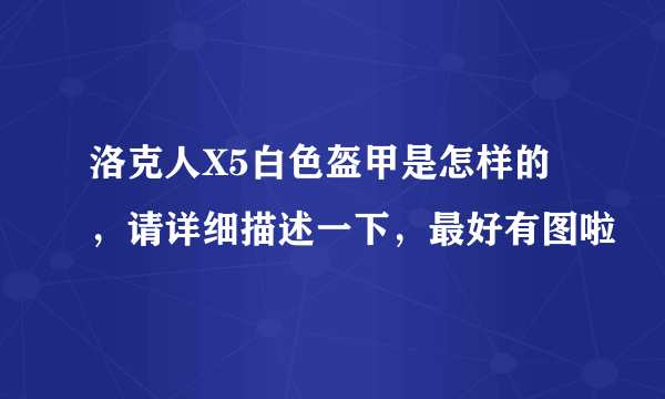 洛克人X5白色盔甲是怎样的，请详细描述一下，最好有图啦