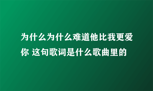 为什么为什么难道他比我更爱你 这句歌词是什么歌曲里的