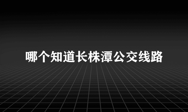 哪个知道长株潭公交线路