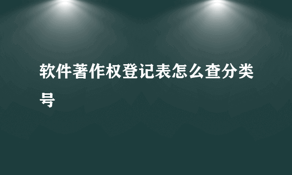 软件著作权登记表怎么查分类号