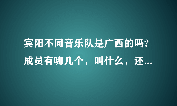 宾阳不同音乐队是广西的吗?成员有哪几个，叫什么，还有其他作品吗？