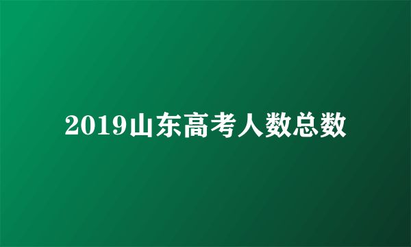 2019山东高考人数总数