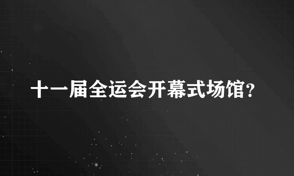 十一届全运会开幕式场馆？