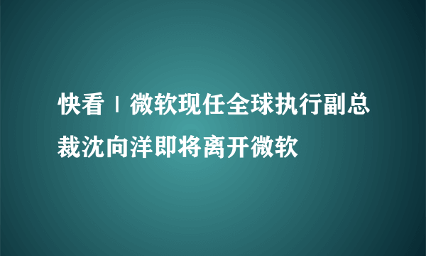 快看｜微软现任全球执行副总裁沈向洋即将离开微软