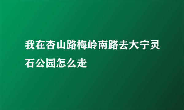 我在杏山路梅岭南路去大宁灵石公园怎么走