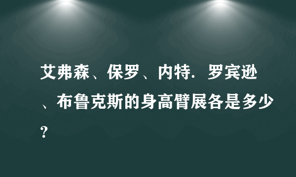 艾弗森、保罗、内特．罗宾逊、布鲁克斯的身高臂展各是多少？