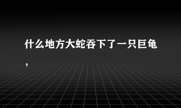 什么地方大蛇吞下了一只巨龟，