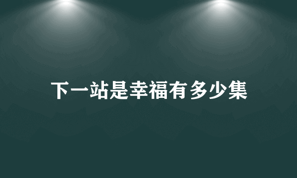 下一站是幸福有多少集