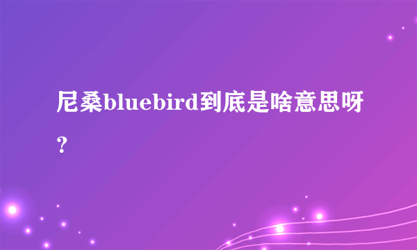 尼桑bluebird到底是啥意思呀？