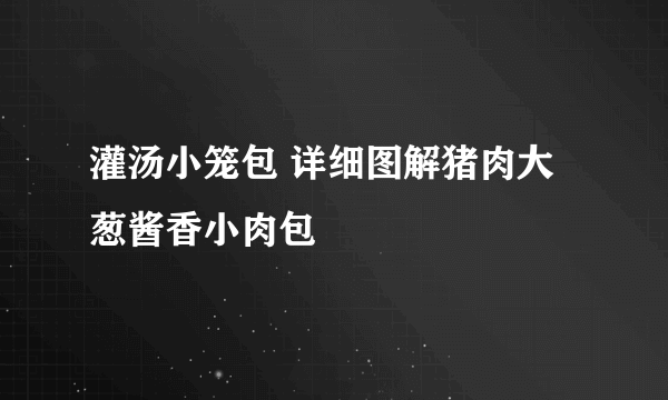 灌汤小笼包 详细图解猪肉大葱酱香小肉包