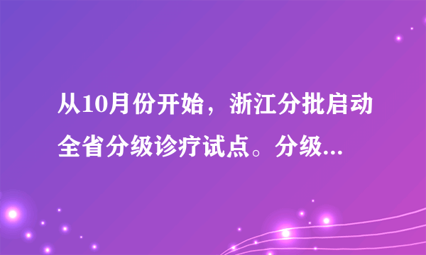 从10月份开始，浙江分批启动全省分级诊疗试点。分级诊疗即按照疾病的轻、重、缓、急及治疗的难易程度，进行分级看病，不同级别的医疗机构承担不同疾病的治疗，小病在社区医院，大病到大医院，让不同医疗机构各施所长，实现医疗专业化。分级诊疗的做法（   ）A.看到了主要矛盾是事物发展的根本动力B.有利于实现矛盾普遍性与特殊性的统一C.表明事物量变是质变的前提和必要准备D.说明事物发展是前进性与曲折性的统一