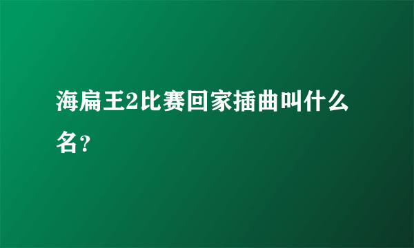 海扁王2比赛回家插曲叫什么名？