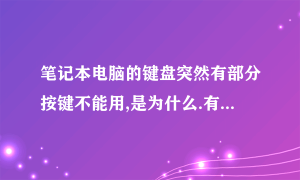 笔记本电脑的键盘突然有部分按键不能用,是为什么.有木有人知道啊!!!