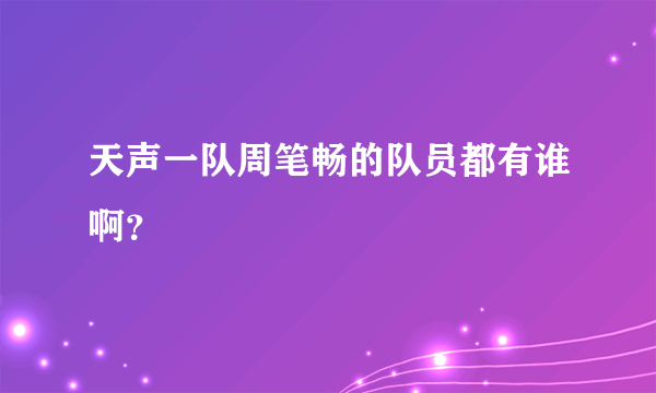 天声一队周笔畅的队员都有谁啊？