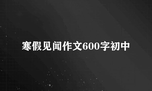 寒假见闻作文600字初中