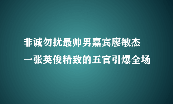 非诚勿扰最帅男嘉宾廖敏杰 一张英俊精致的五官引爆全场