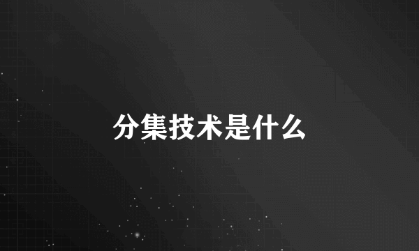 分集技术是什么